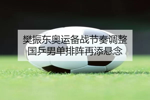 樊振东奥运备战节奏调整 国乒男单排阵再添悬念